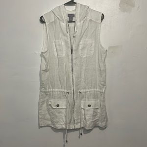 Size S Women's Kenar White Hooded Vest